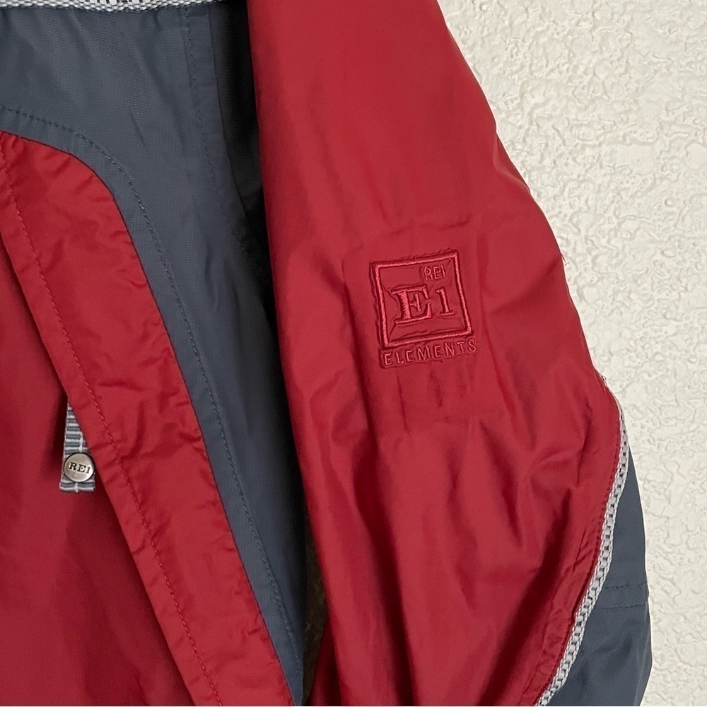 REI Elements Youth Windbreaker Jacket XS 4-5 Red Grey - Picture 4 of 13